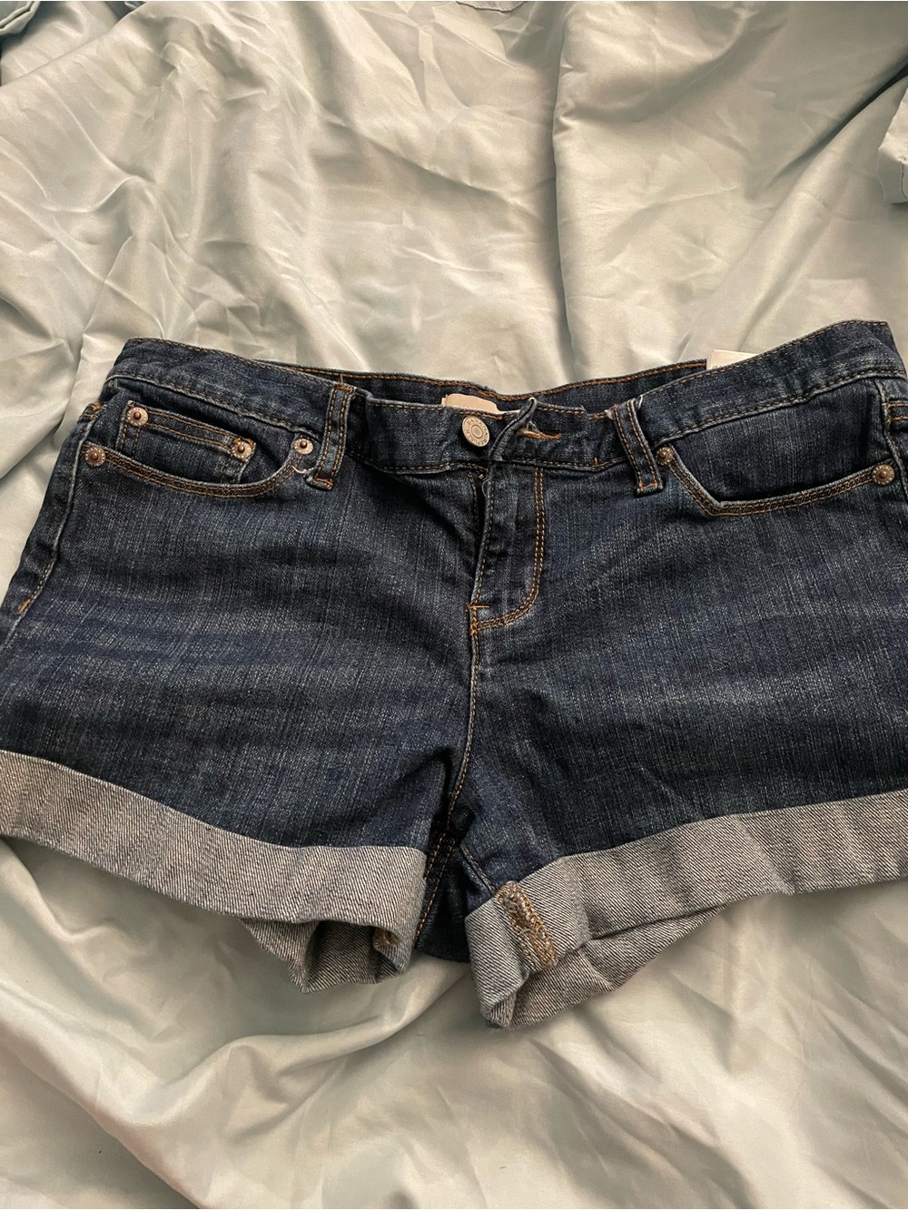 Banana Republic Dark Wash Rolled Cuff Denim Shorts